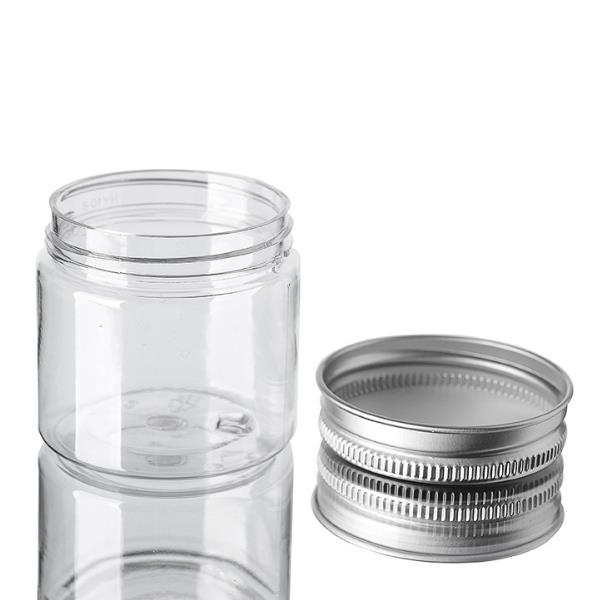 100Ml 200 Ml 250Ml 300Ml 350Ml 500Ml Clear Amber Pet Plastic Cosmetic Frosted Jar With Aluminium Lid