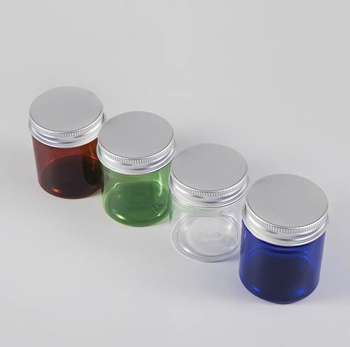 100Ml 200 Ml 250Ml 300Ml 350Ml 500Ml Clear Amber Pet Plastic Cosmetic Frosted Jar With Aluminium Lid