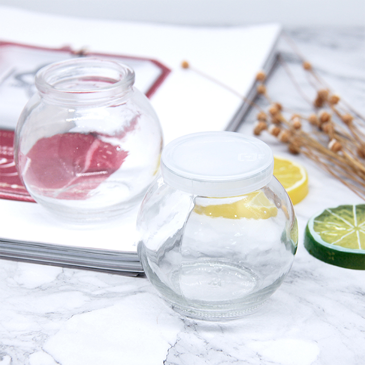 100Ml 200Ml Clear Glass Pudding Jar With Plastic Lid