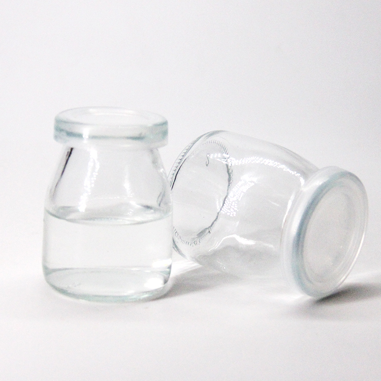 100Ml 200Ml Clear Glass Pudding Jar With Plastic Lid