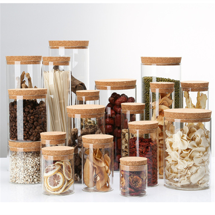 100Ml 2100Ml Kitchen Storage Shelf Glass Storage Jars With Bamboo Lids