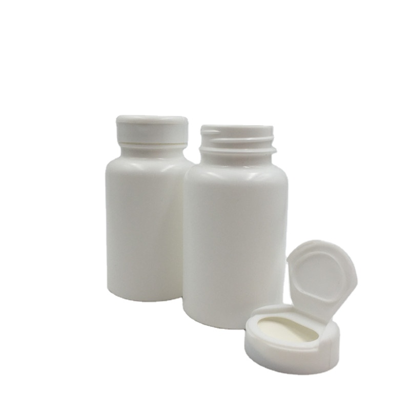 100cc 150cc HDPE Empty Pharmaceutical Plastic Bottles White Vitamin Bottles with Flip Top Cap