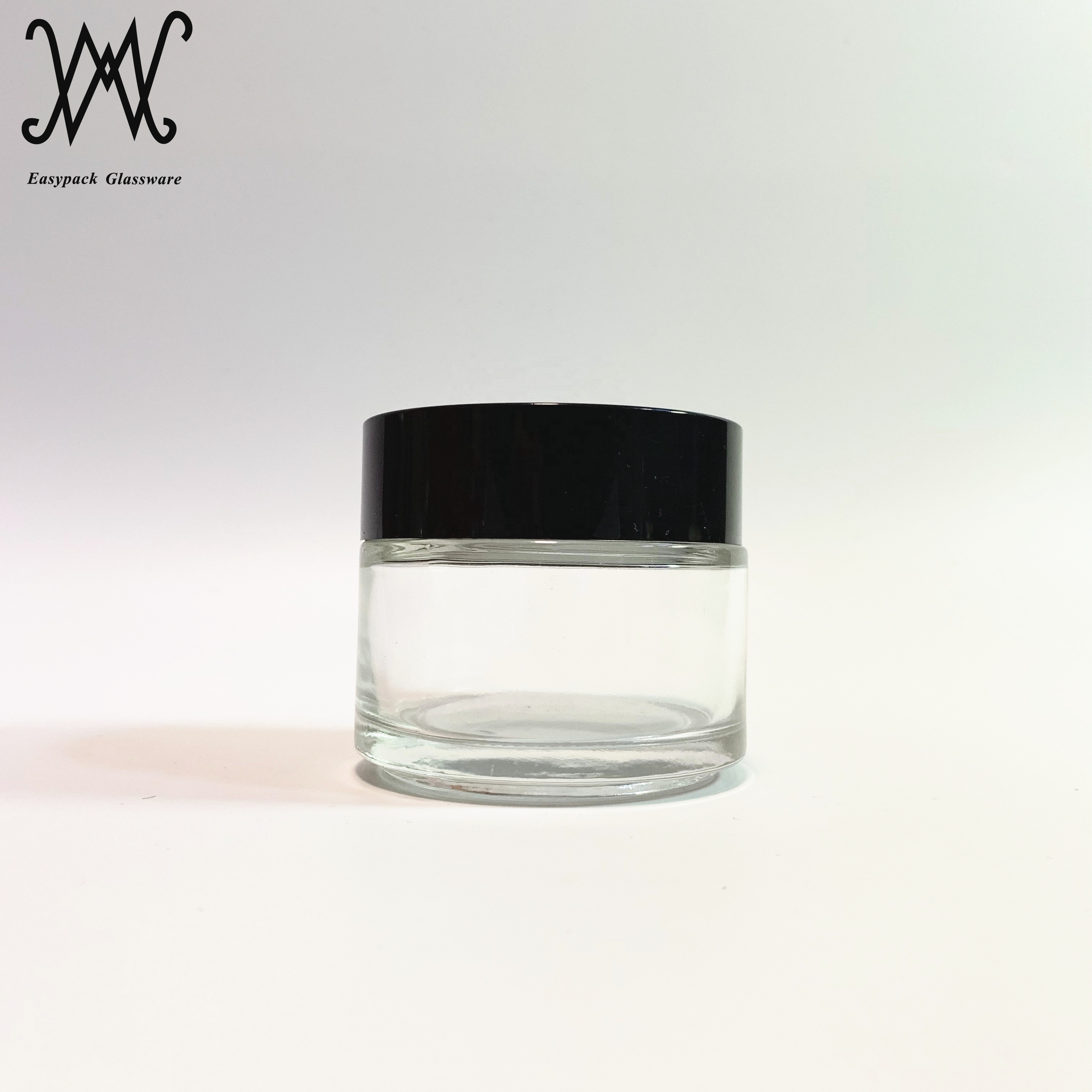 100g 100ml clear glass cosmetic packaging jar with gold metal lid for cream oil