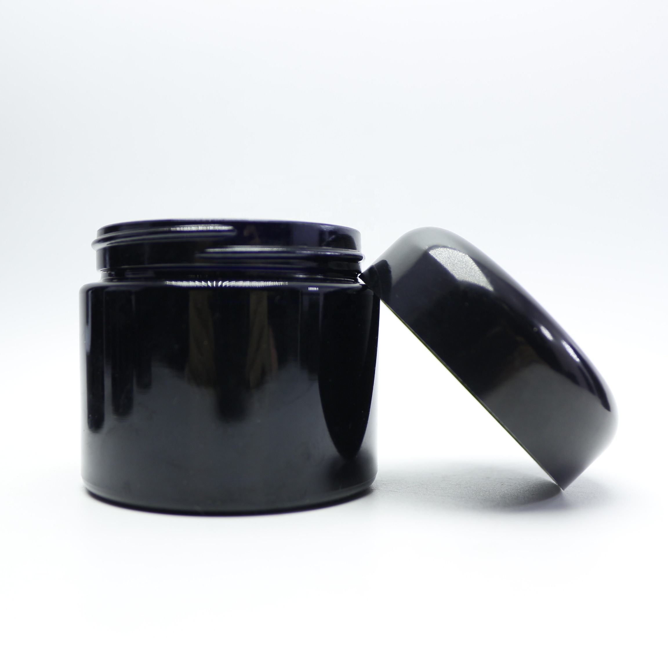 100g 100ml custom black uv high quality dark violet glass jar with screw cap for eye cream body butter packaging luxury DVB-31B