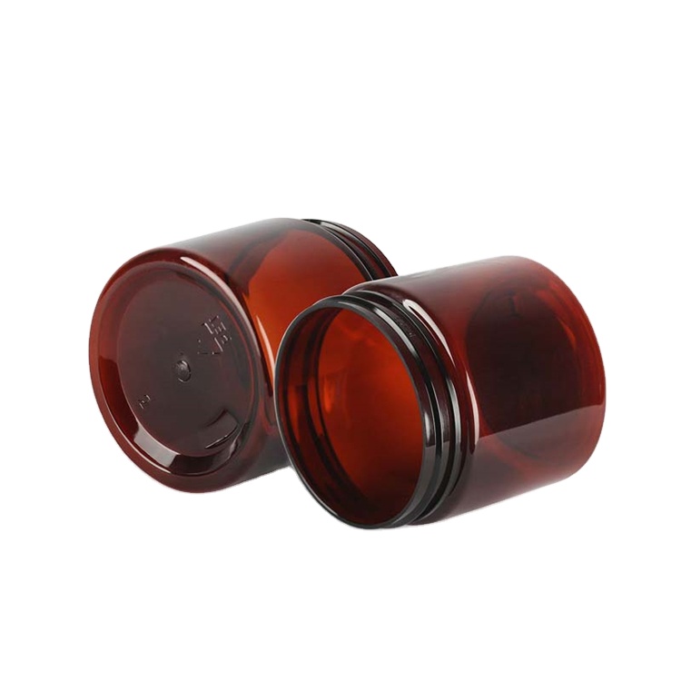 100g 120g 150g 250g 3oz 5oz 8oz cosmetic packaging clear amber blue black pet plastic cream jar with plastic pp lid