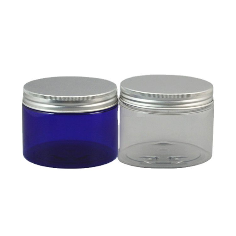 100g 120g 150g 250g 3oz 5oz 8oz cosmetic packaging clear amber blue black pet plastic cream jar with plastic pp lid