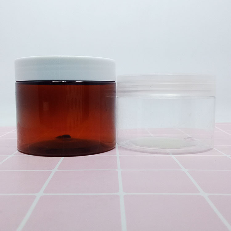 100g 120g 150g 250g amber  pet cream jar with white  plastic cap PET jars for cookie fruit candy fresh keeping