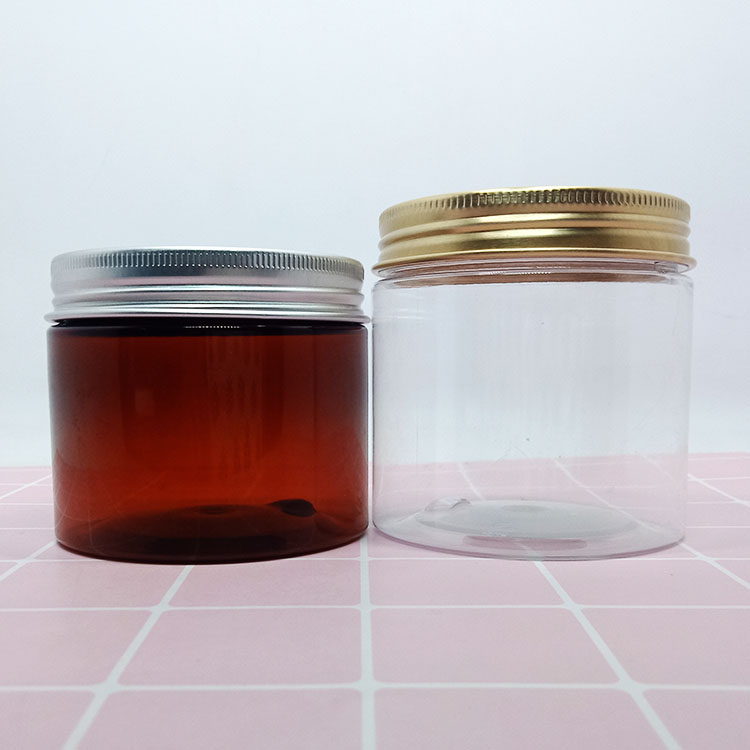 100g 120g 150g 250g amber pet cream jar with white plastic cap PET jars for cookie fruit candy fresh keeping