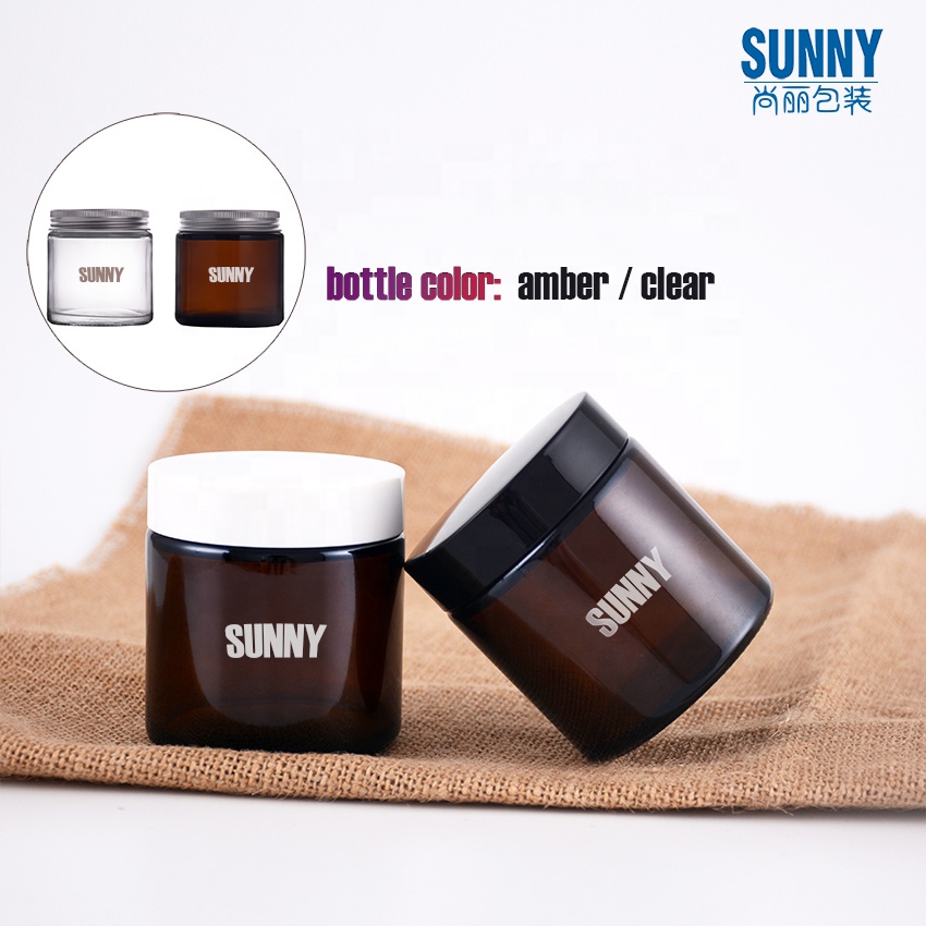 100g 120ml clear amber flint wide mouth glass bottle cream jar candle jar