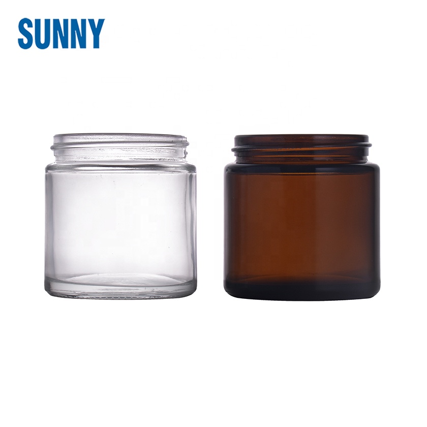 100g 120ml clear amber flint wide mouth glass bottle cream jar candle jar