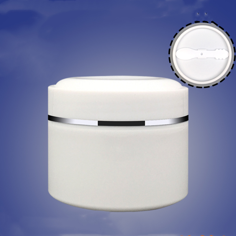 100g 150g 200g 250g 300g 350g 400g 450g 500g 600g 1000g empty white silver edge PP plastic  jar Skin care cream jar