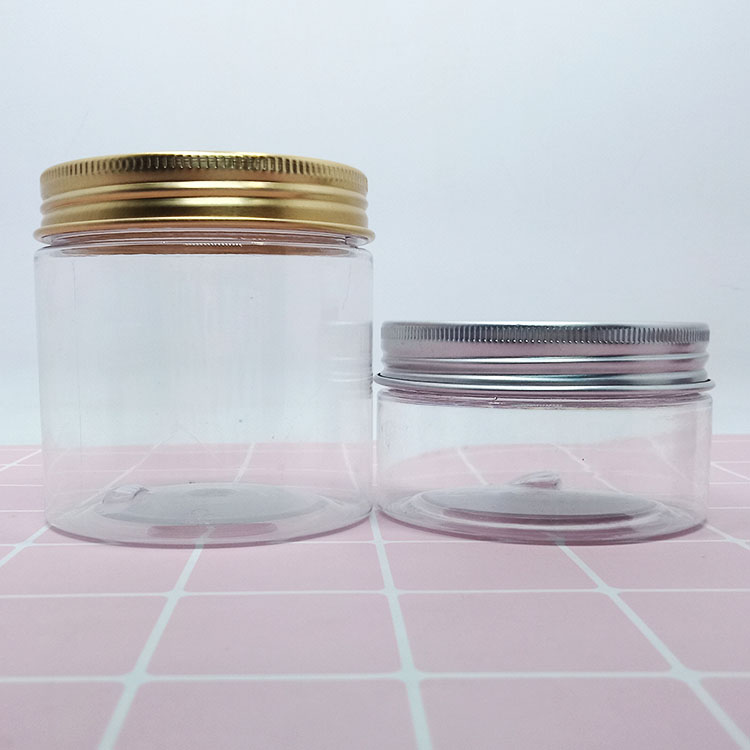 100g 150g 200g Food Grade PET Face Cream Body Cosmetic Plastic Jar with gold Aluminum cap