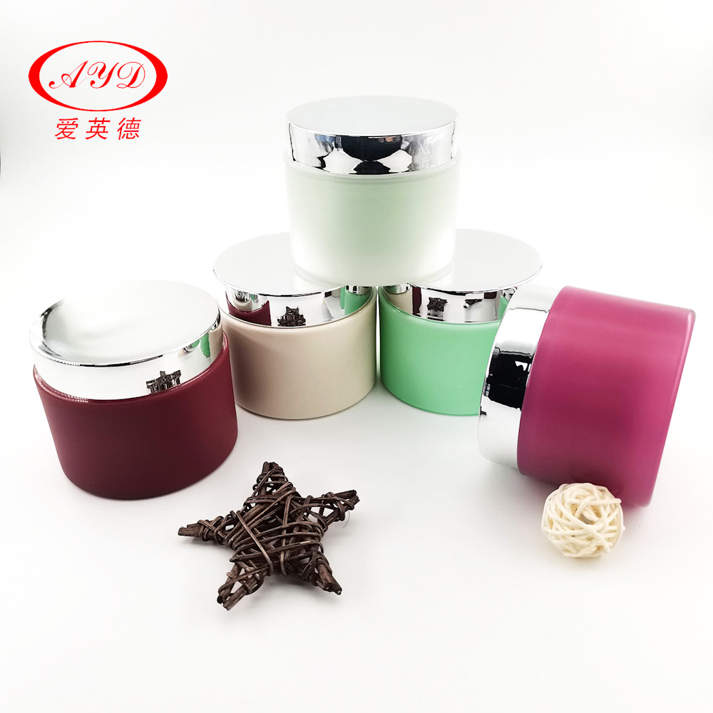 100g 150g Shining Silver Lid PP Skincare Cream Jar White Red Purple High-Grade Customized