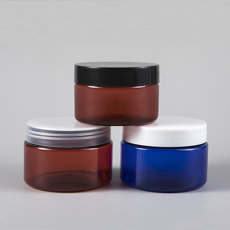 100g 200g 300g Refillable plastic Cosmetic Container pet facial Cream Jar with inner seal for food packaging