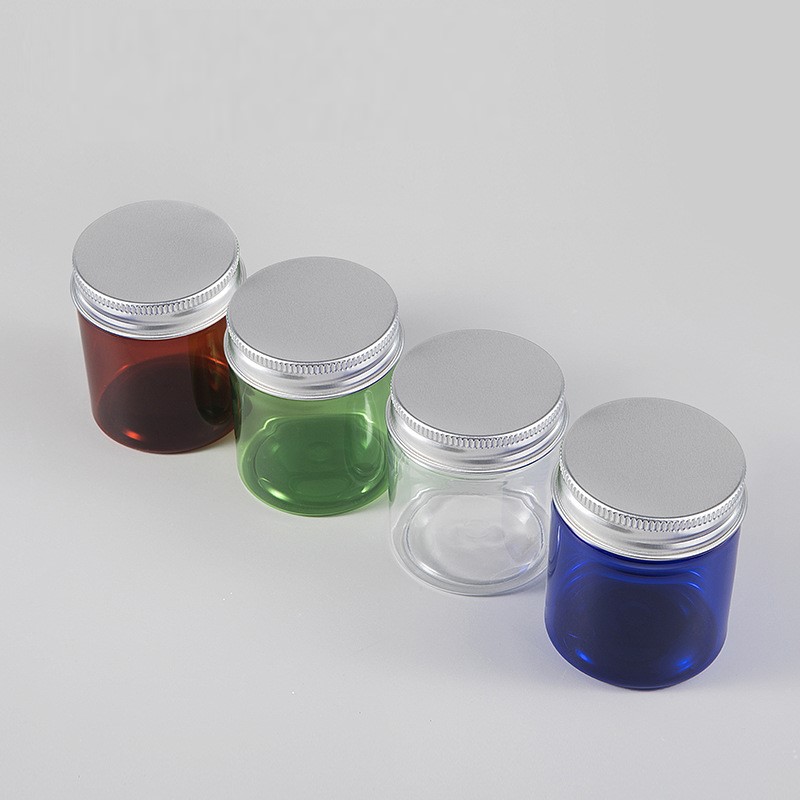 100g 200g 300g Refillable plastic Cosmetic Container pet facial Cream Jar with inner seal for food packaging