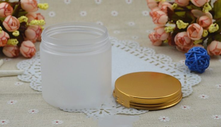 100g 200g high quality round shaped clear frosted black/bronze/gold cover Cosmetic container empty cream jars matte plastic jar
