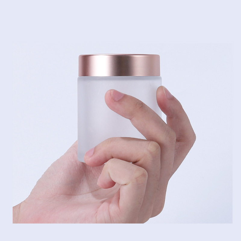 100g 20g 30g 50g 1oz skin care clear cream rose gold 5g empty luxury packaging frosted pink glass cosmetic jars