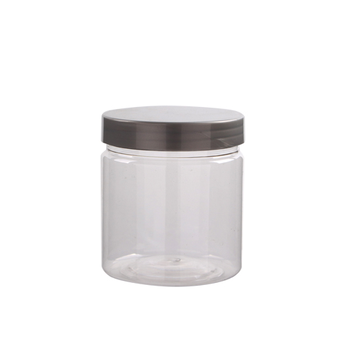 100g 250g 500g clear transparent plastic PET cosmetic jar facial cream containers with white black silver lid