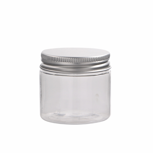 100g 250g 500g clear transparent plastic PET cosmetic jar facial cream containers with white black silver lid
