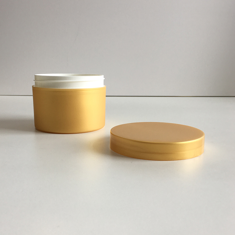 100g 250g Cosmetic Packaging Gold PP Plastic Double wall Cosmetics Cream Empty Jar For Hair Wax body butter