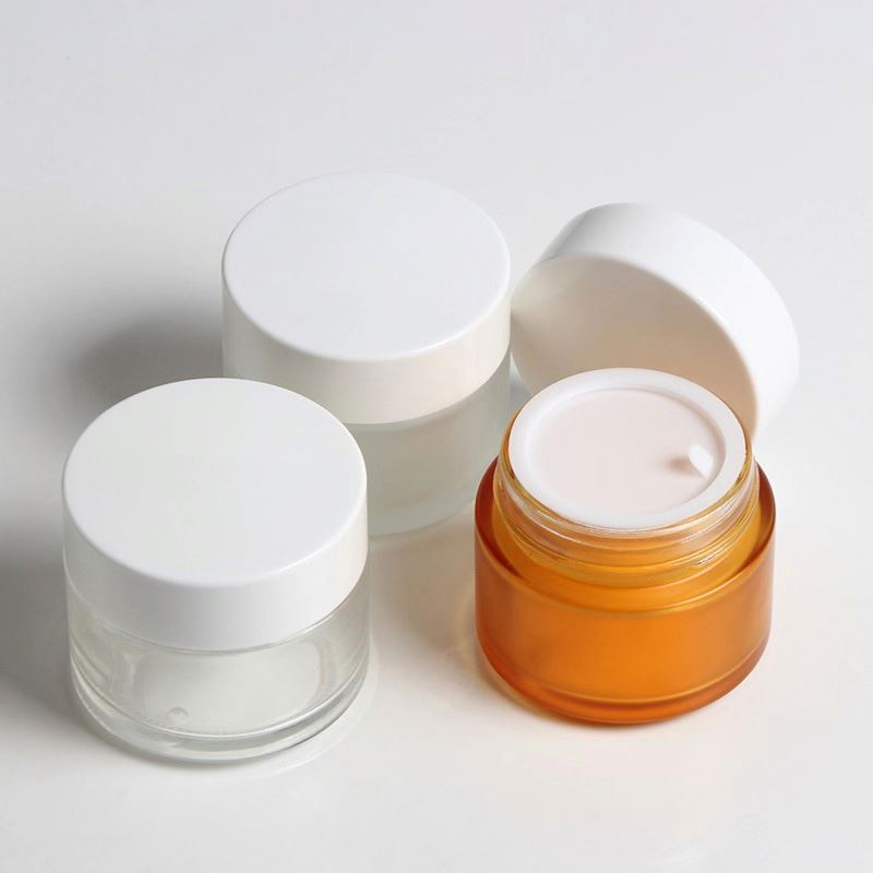 100g 3oz body cream DIY mask empty frosted glass jar amber 100g glass container package