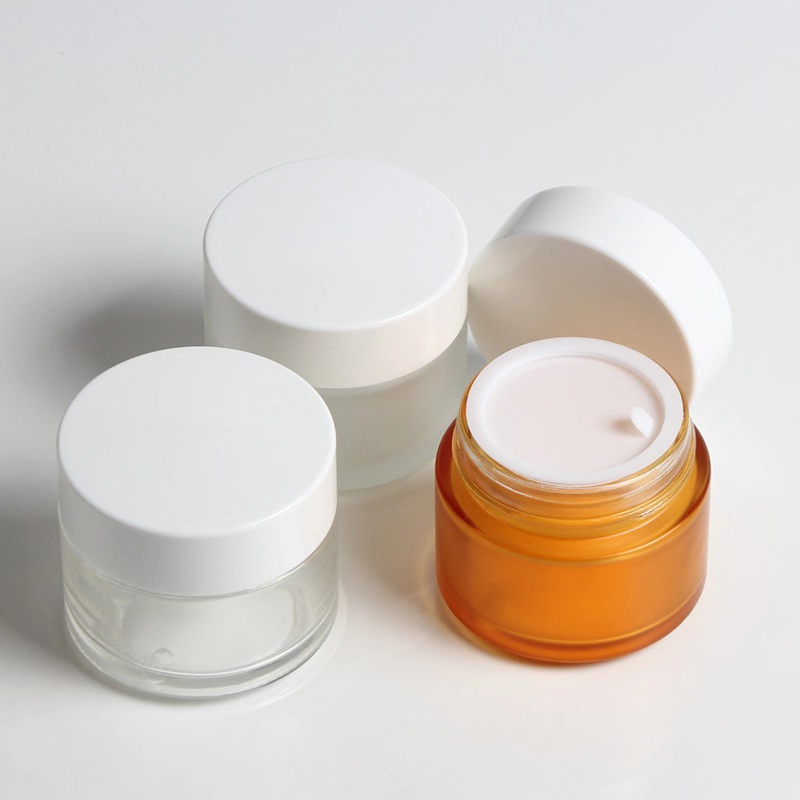 100g 3oz body cream DIY mask empty frosted glass jar amber 100g glass container package