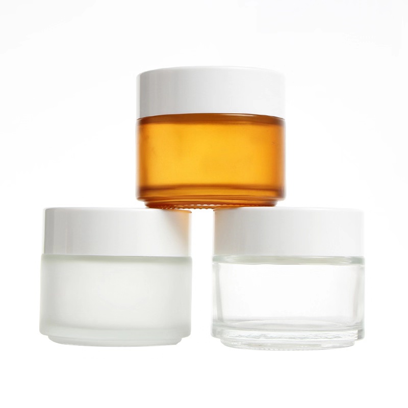 100g 3oz body cream DIY mask empty frosted glass jar amber 100g glass container package