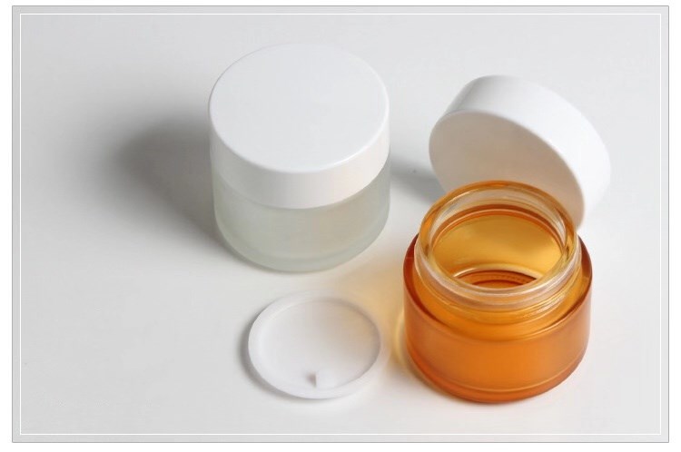 100g 3oz body cream DIY mask empty frosted glass jar amber 100g glass container package