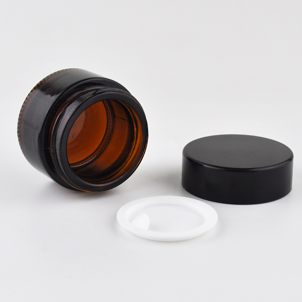 100g 50g 30g 20g 15g 10g 5g empty glass amber jar for face cream