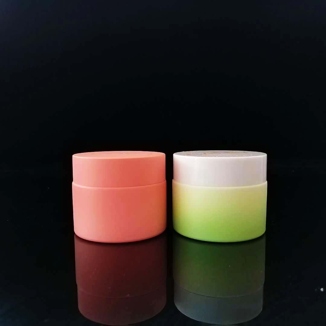 100g 60g 50g 30g 20g 15g white matte pink cosmetic ceramic glass jar with colorful cap for Skin Care Cream