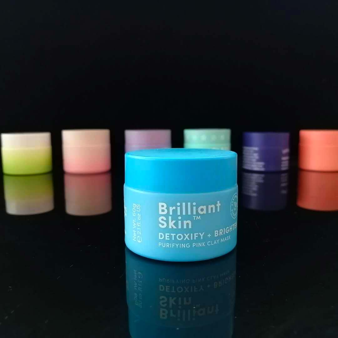 100g 60g 50g 30g 20g 15g white matte pink cosmetic ceramic glass jar with colorful cap for Skin Care Cream