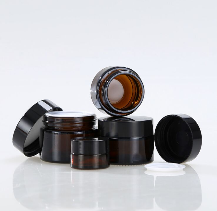 100g Amber Glass Cosmetics Cream Jar with cap
