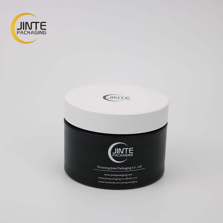 100g Black Colour Cosmetic Plastic Packaging Jar  With White Cover