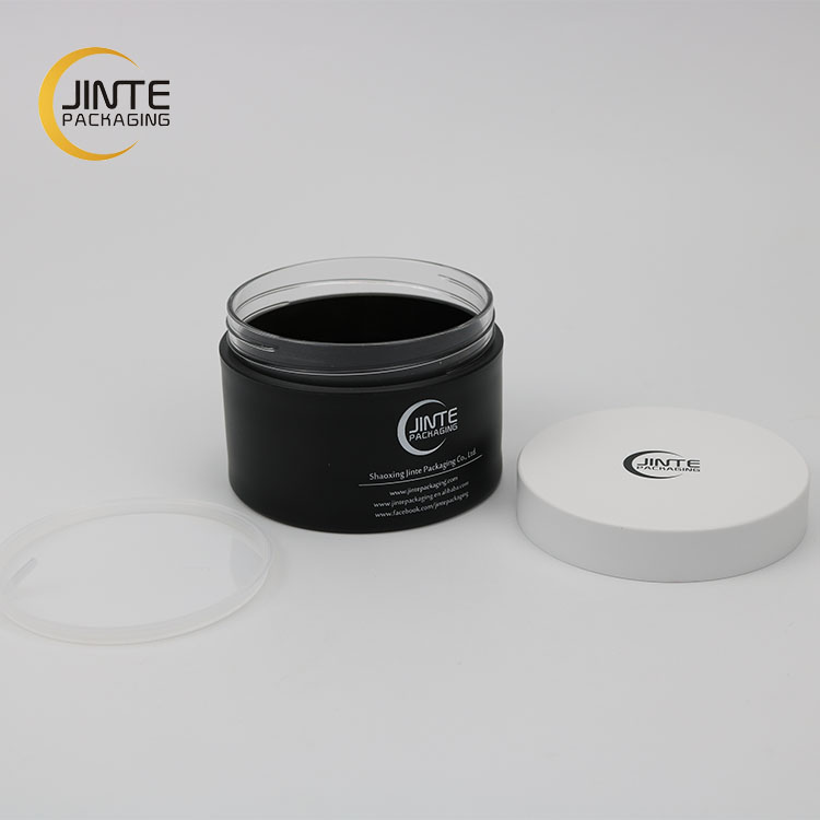 100g Black Colour Cosmetic Plastic Packaging Jar With White Cover