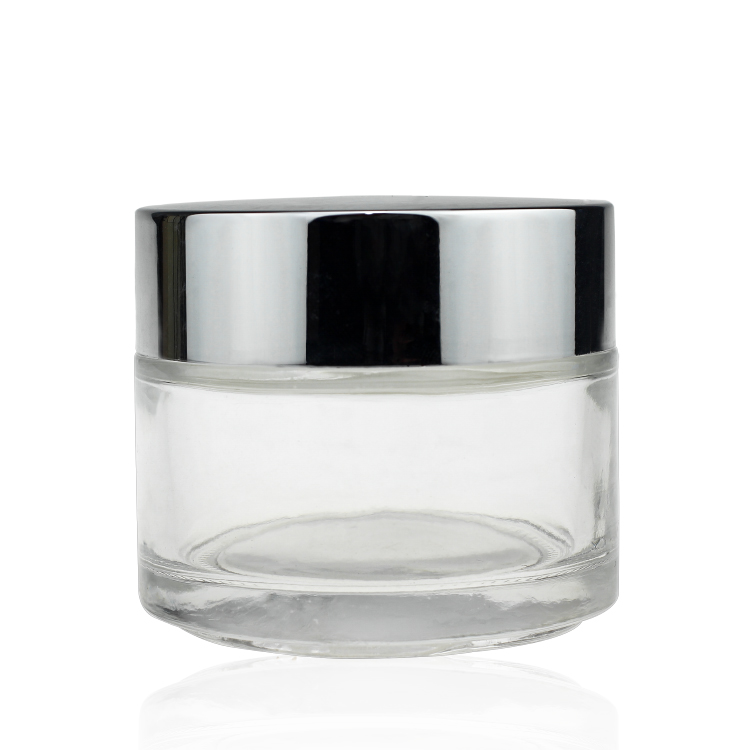 100g Clear Glass Cream Cosmetic Jar For Personal Care Cosmetic Packaging