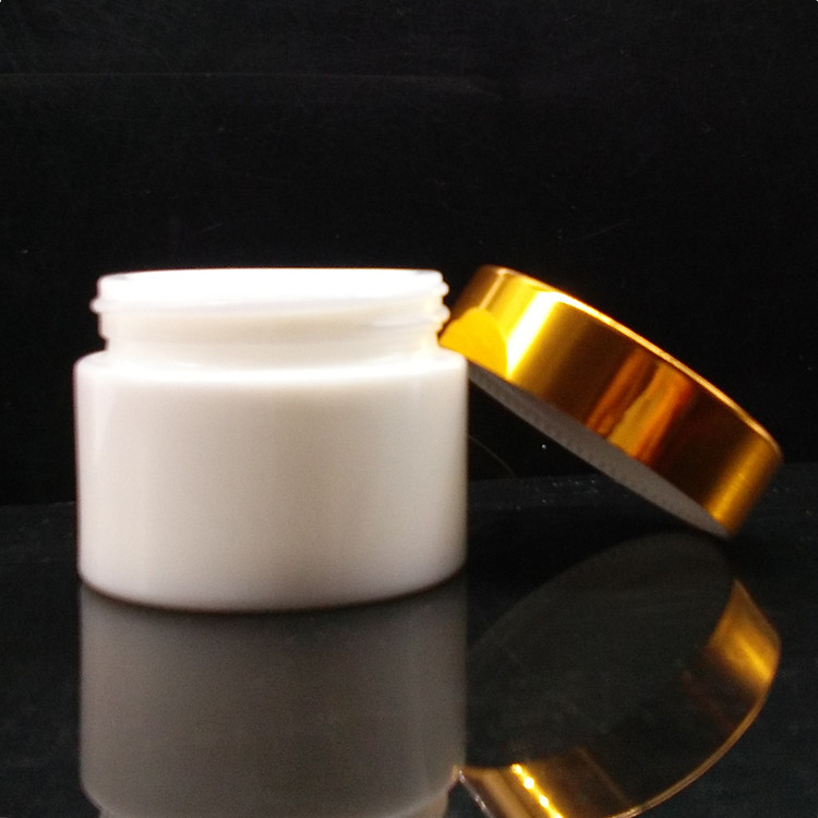 100g Clear Round Straight Wall Glass Jar With Gold Cap for Cosmetic Skincare Cream