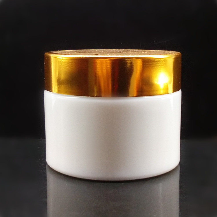 100g Clear Round Straight Wall Glass Jar With Gold Cap for Cosmetic Skincare Cream