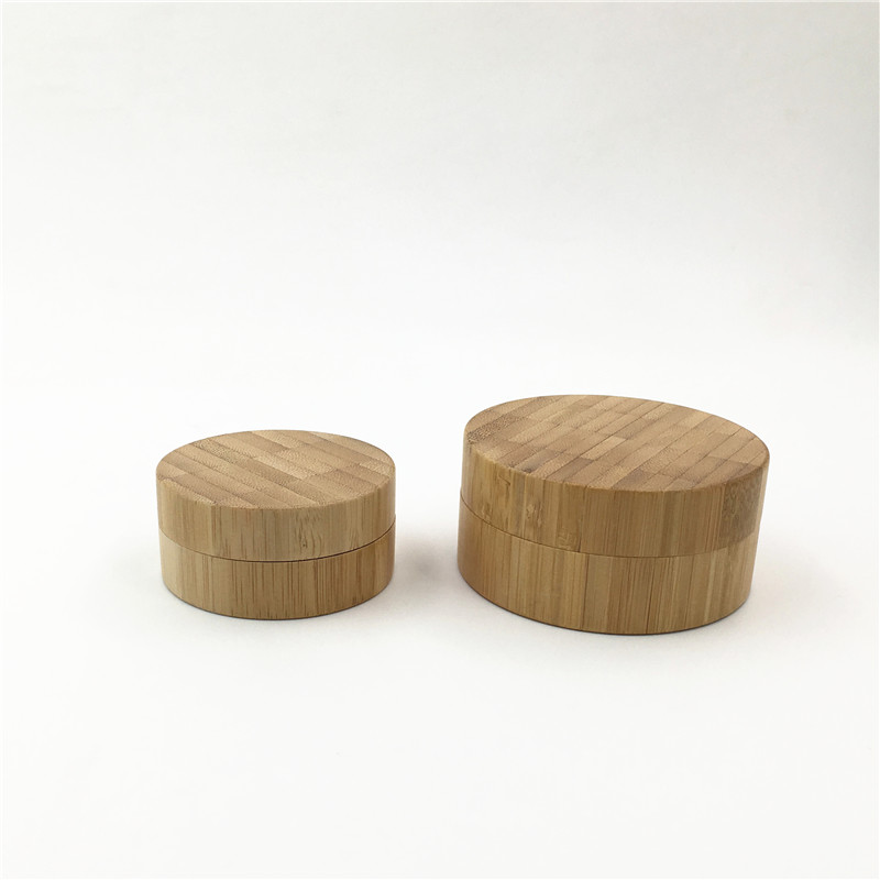 100g Cosmetic Bamboo packaging Eye cream glass jars with natural bamboo lids For Cosmetic