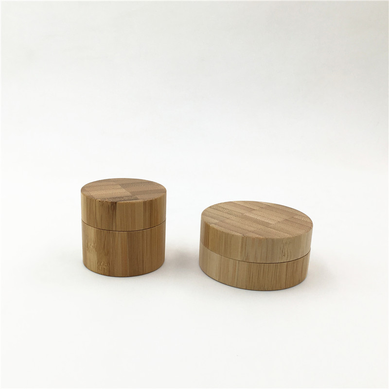 100g Cosmetic Bamboo packaging Eye cream glass jars with natural bamboo lids For Cosmetic