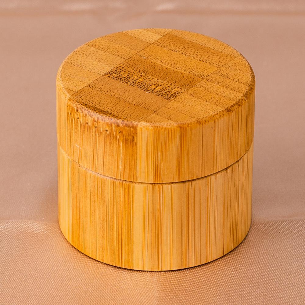 100g Cosmetic Packaging Natural Bamboo Glass Jar With Bamboo Lid With Laser engraving Logo