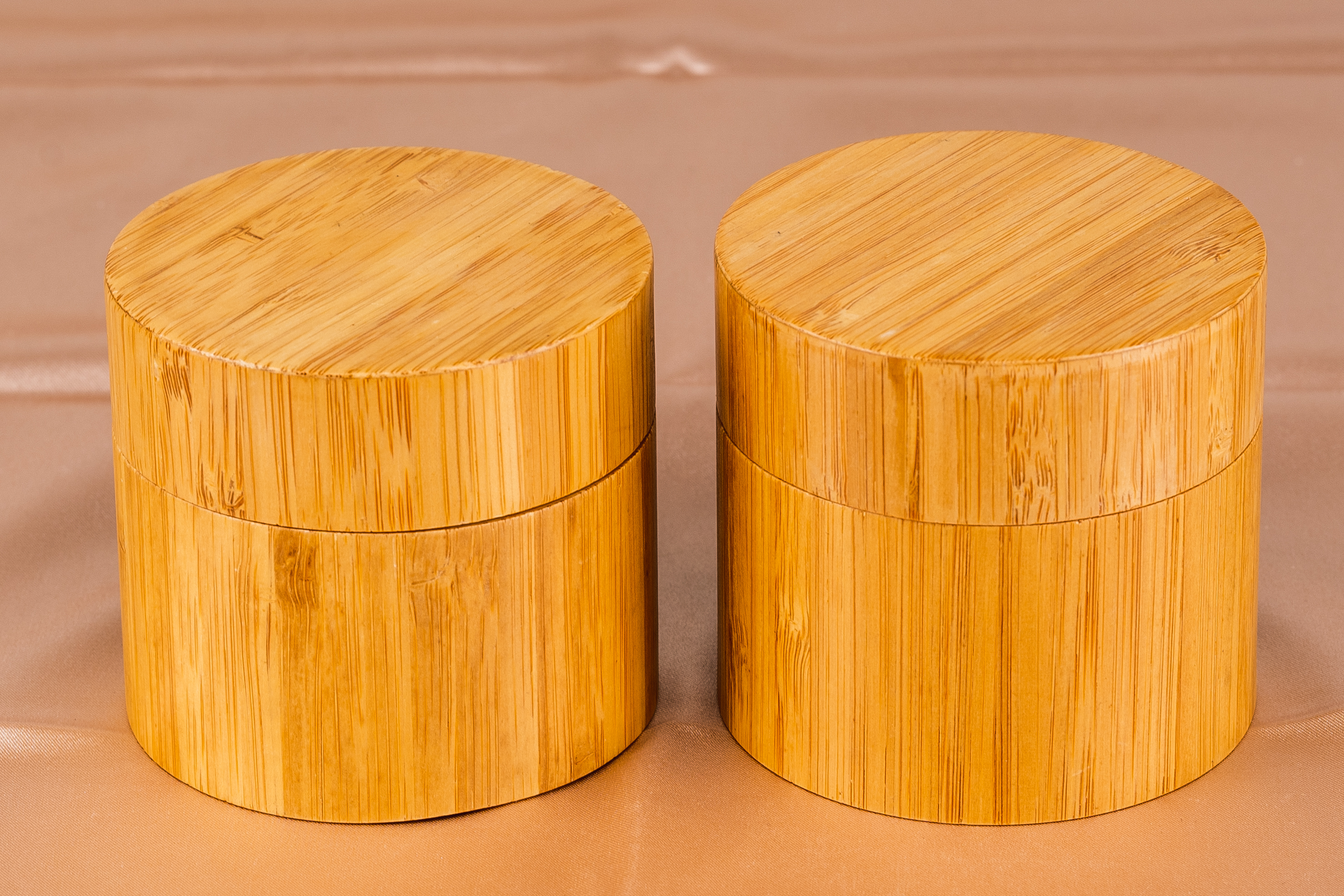 100g Cosmetic Packaging Natural Bamboo Glass Jar With Bamboo Lid With Laser engraving Logo