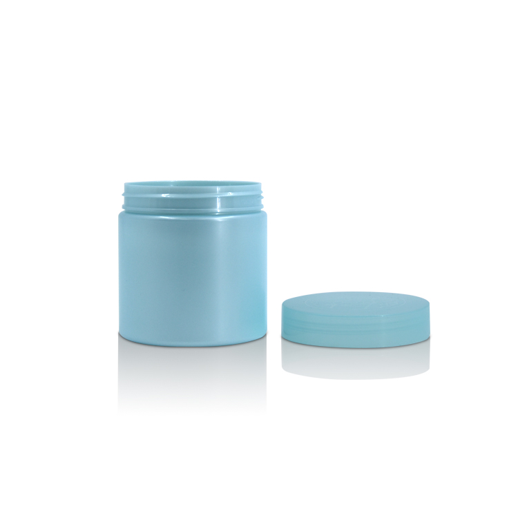 100g Cyan Color PET Plastic Cosmetic Cream Jar with Screw Cap Lid