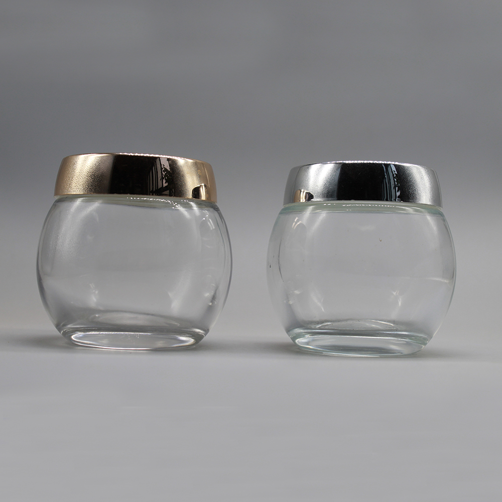 100g Glass Clear Cosmetic Cream Glass Bottle Glass Jar with Aluminum Cap
