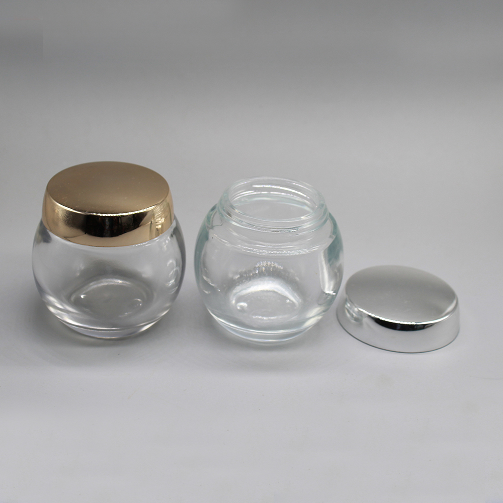 100g Glass Clear Cosmetic Cream Glass Bottle Glass Jar with Aluminum Cap