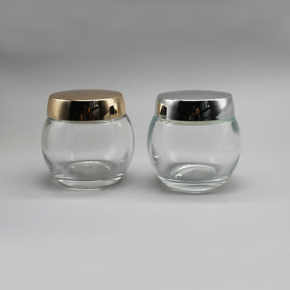 100g Glass Clear Cosmetic Cream Glass Bottle Glass Jar with Aluminum Cap