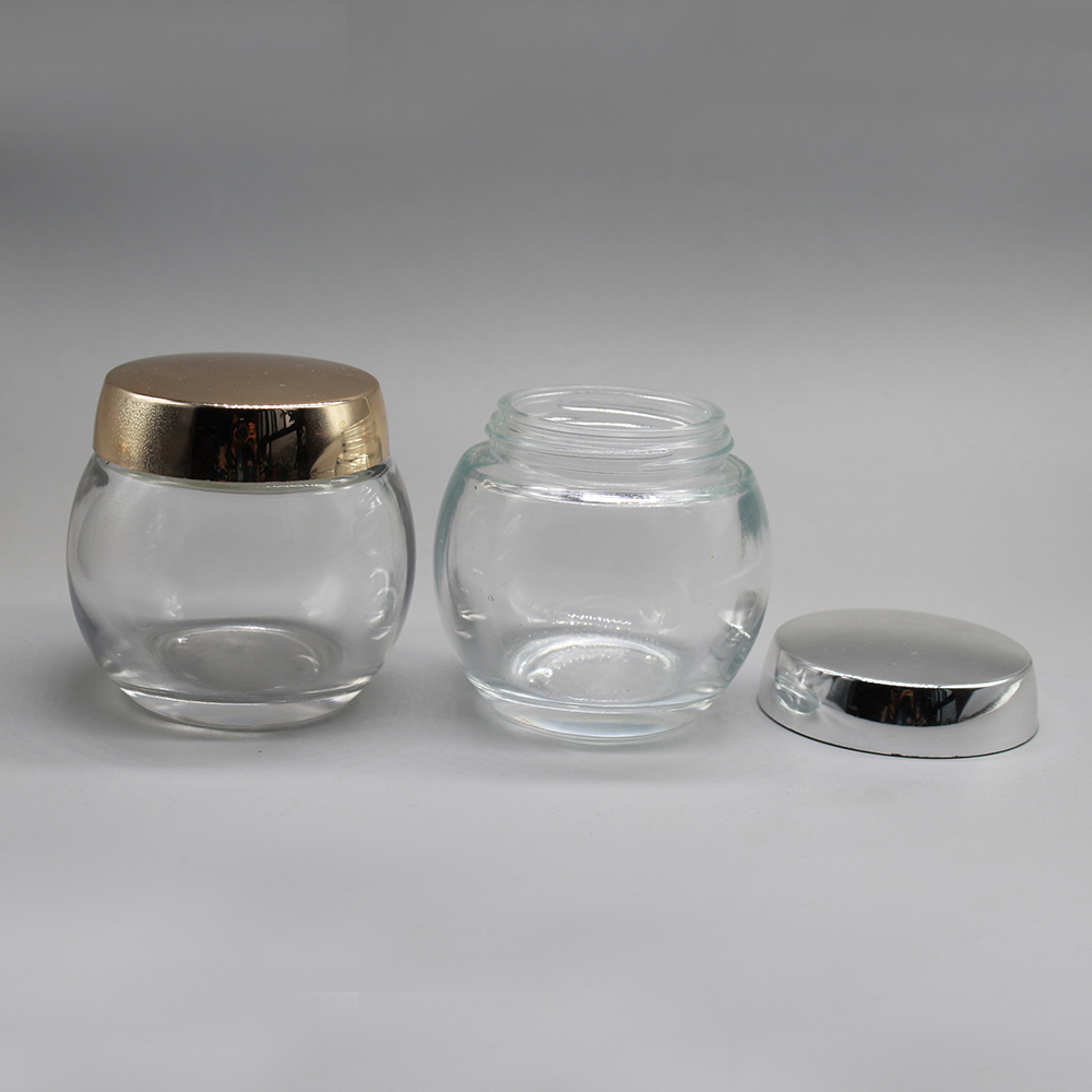 100g Glass Clear Cosmetic Cream Glass Bottle Glass Jar with Aluminum Cap