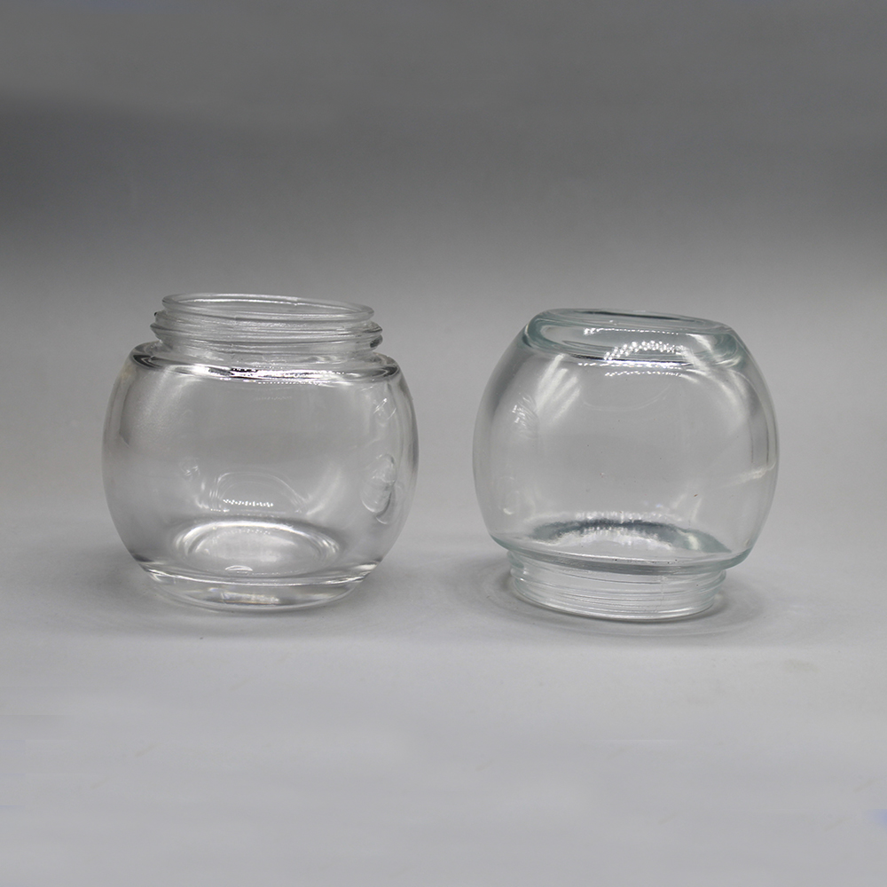 100g Glass Clear Cosmetic Cream Glass Bottle Glass Jar with Aluminum Cap
