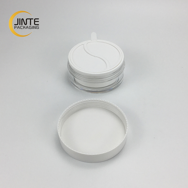 100g High Quality Empty Dual Cosmetic Container White Acrylic Jar For Day and Night Cream