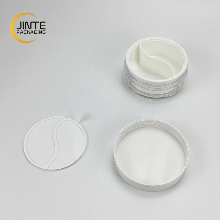 100g High Quality Empty Dual Cosmetic Container White Acrylic Jar For Day and Night Cream