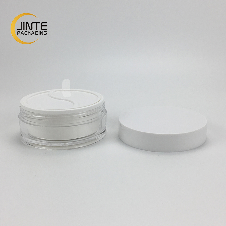 100g High Quality Empty Dual Cosmetic Container White Acrylic Jar For Day and Night Cream